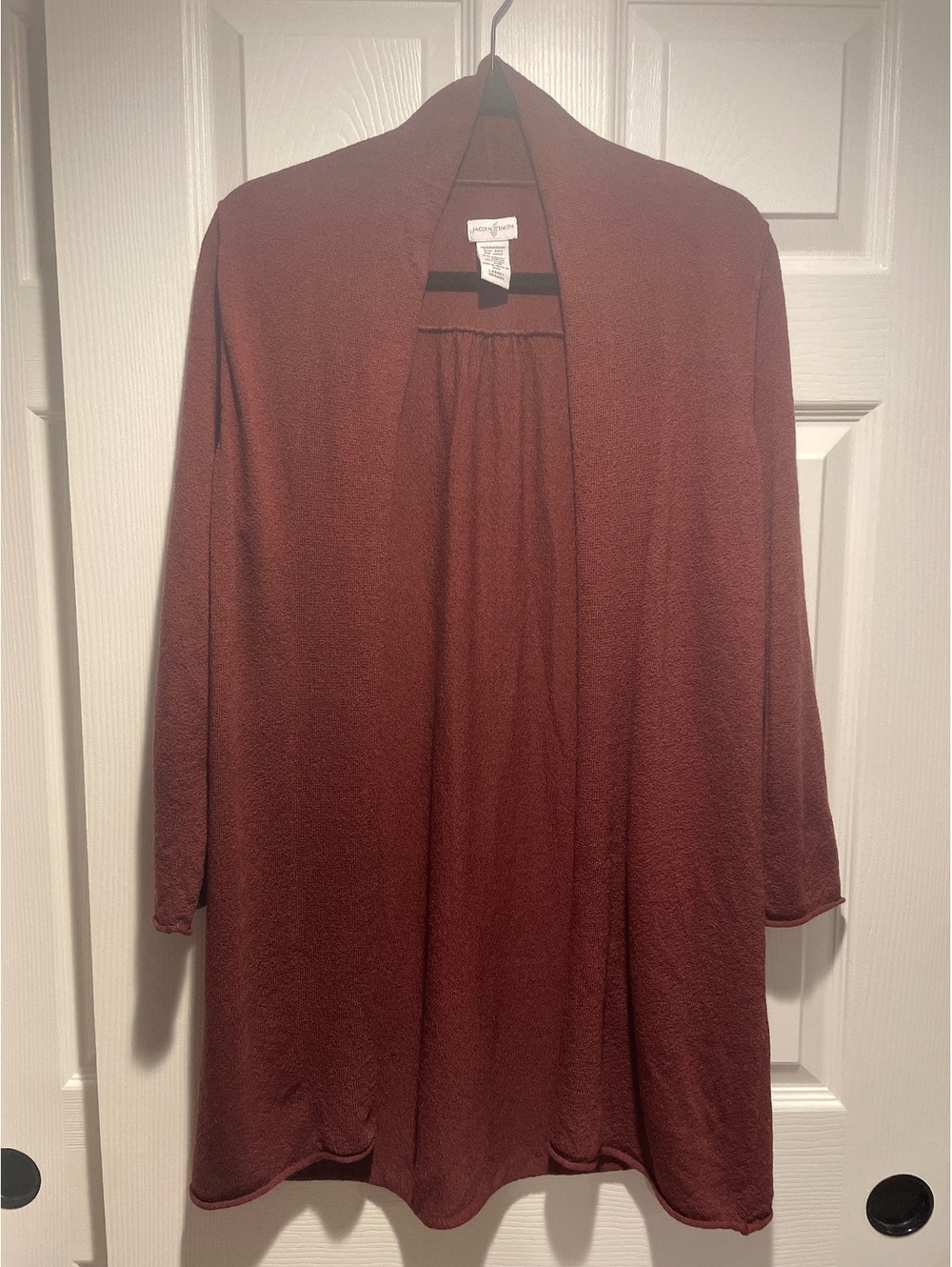 Jaclyn Smith Rust Brick Open Front Cardigan Sweater L Long Sleeve